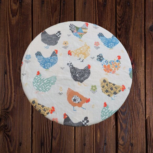 Kitchenaid Bowl Cover, Reversible Fall Patchwork and Chicken Mixer Cover - Picture 4 of 6